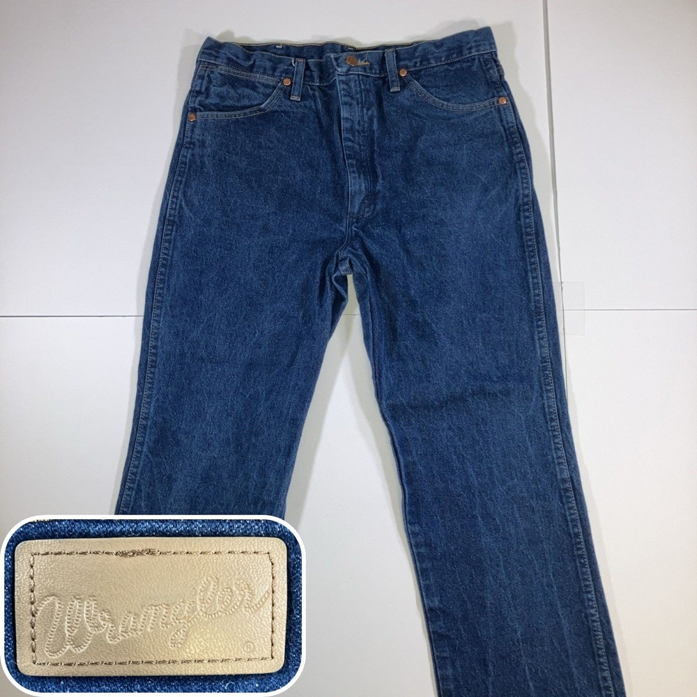 Wrangler 936PWD Cowboy Cut Slim Fit Jeans Mens 33x34 Prewashed Indigo Denim